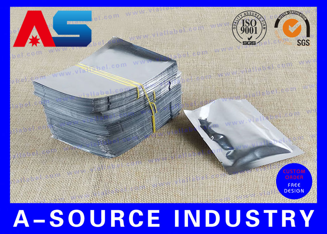 Silver Standing Up Plastic Aluminium Foil Bag For Medication Blister Packs aluminium foil pouches