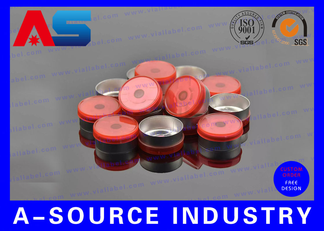 Red Aluminum 20mm Flip Off Cap Chemistry Pharmaceutical Aluminium Bottle Caps accepted custom made