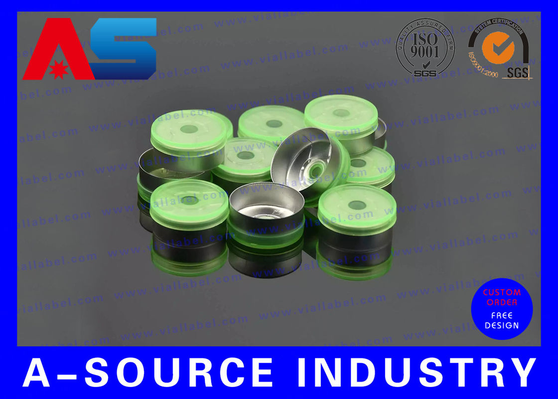 20mm Green Aluminum Flip Off Cap For 10mL Chemistry Pharmaceutical Vials / Bottle