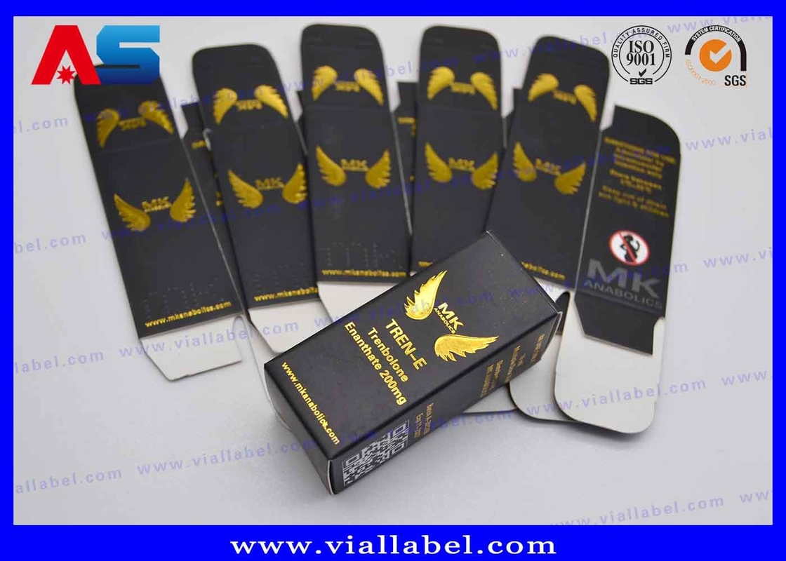 Musclebuilding Matt Black Gold Foil Vial Packaging Box Cardboard 10ml 20ml