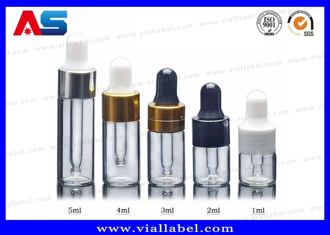 4ml / 5ml Dropper Bottle Glass Vials With Screw-On Cap For Storing Pharmacy Oils