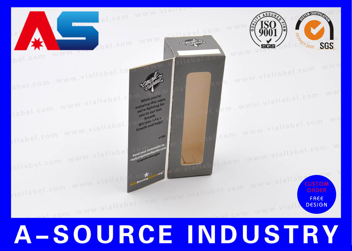 E Liquids Steroids Pharmaceutical Packaging Box With Window / Metalic Display Paper