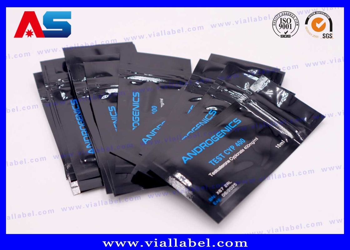 Black Printing Aluminum Foil Pouch For 10ml Vial Androgenics Test Cyp 10ml Bottle