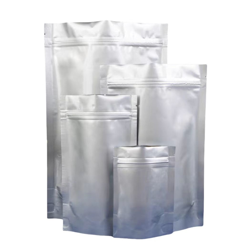 Aluminum Foil Bag MOQ 100pcs Aluminum Silver Zip Lock Pouch For 50 Tablets