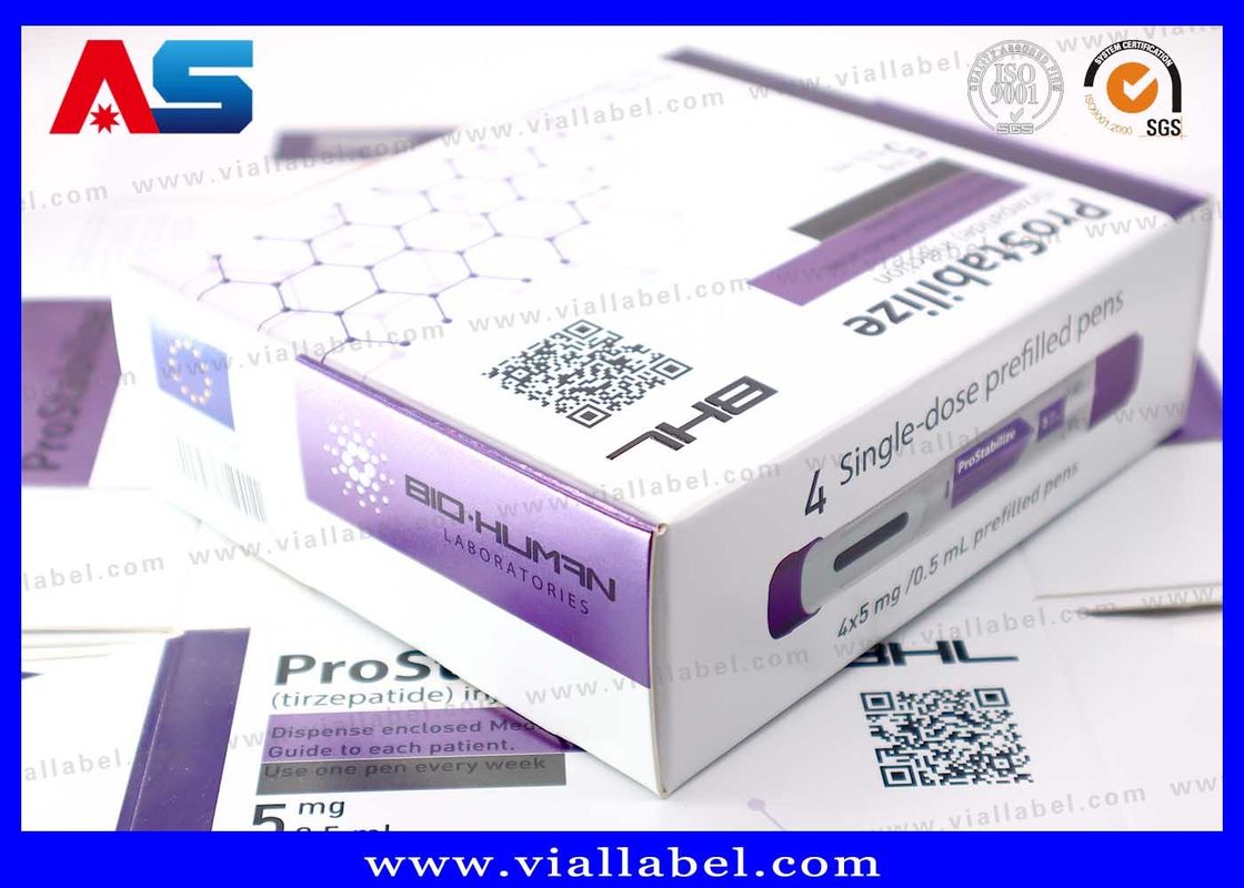 peptides Injection Vial  (2 x 2mL Vials)  Carton Packaging Box For Bodybuilding