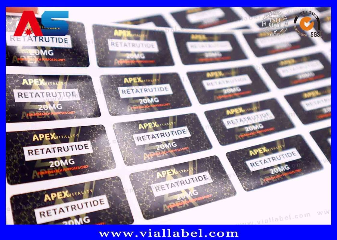 Strong Adhesive Customized Peptide Vial Label with Injection Oils Stickers