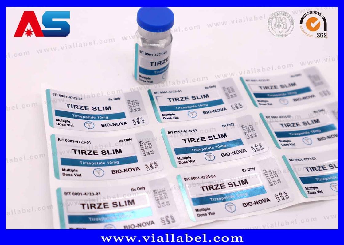 3ml Vial Sticker peptides Labels For Glass Vial Printing UV Matt Metallic Foil Printing