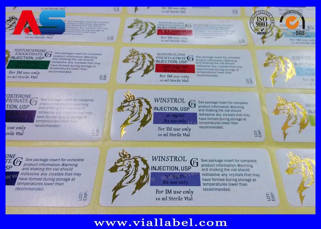 Custom Gold Foil Laboratory Labels Stickers For 10ml Sterile Vial Printing