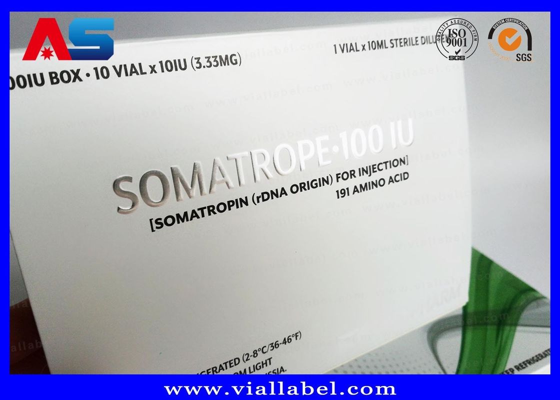 Somatropin Bodybuilding Hcg Tablets Custom Pill Box / Medicine Carton Box paper box Silver foil