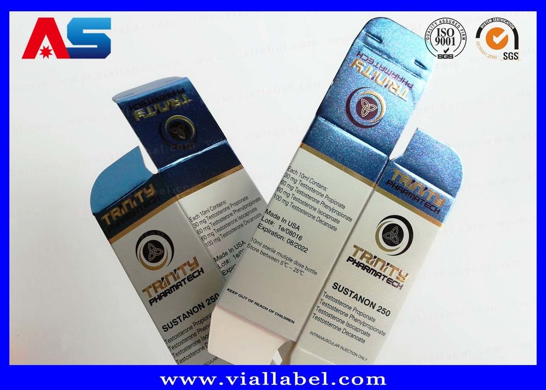 40*40*70mm Pharmaceutical Packaging Box Small Pill Box Gold Foil Metalic Printing For Injectable Peptide