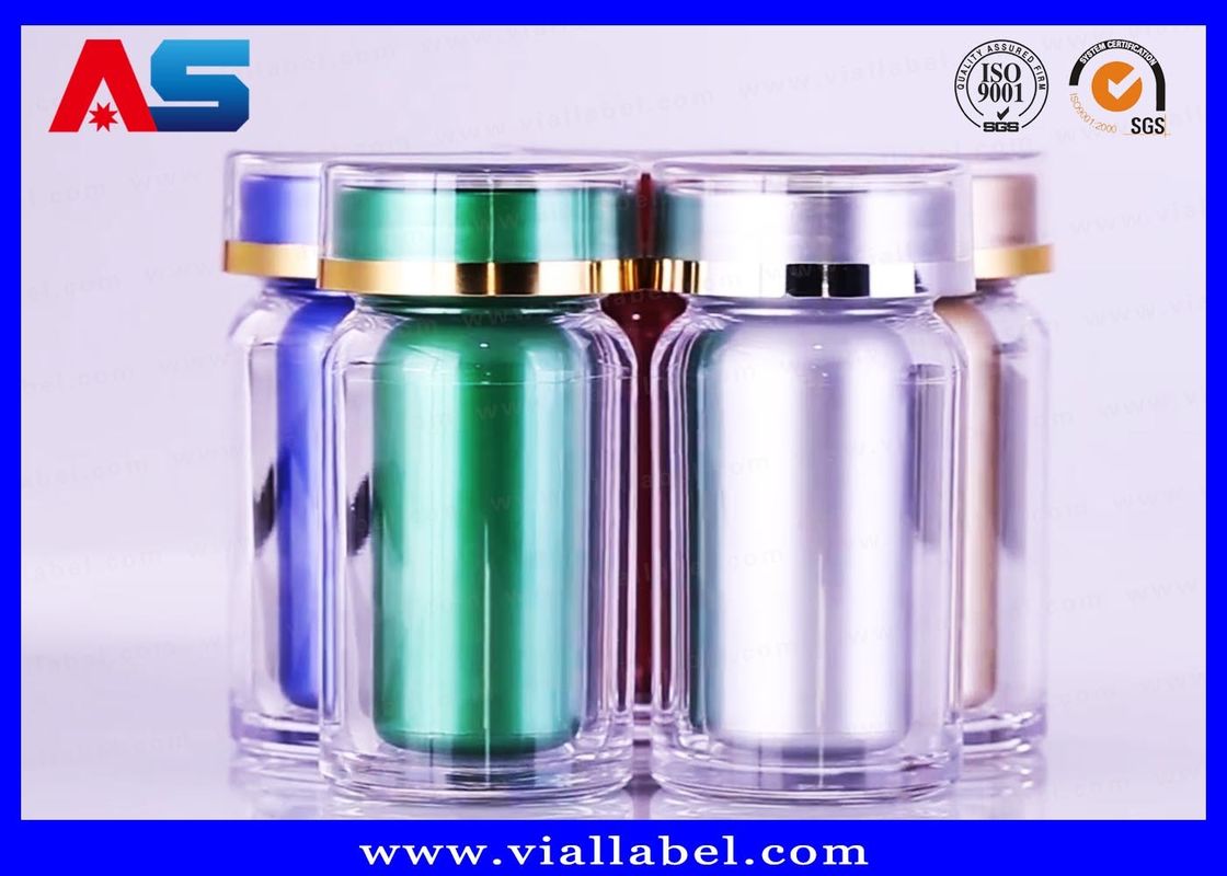 Acrylic Plastic Pill Pots Wholesale 60CC Pill Containers Pharmacy Capsules Cylinder Bottle