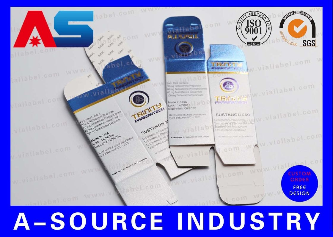 White Glossy Trenbolone Acetate10ml Vial Boxes , Full Color Printing