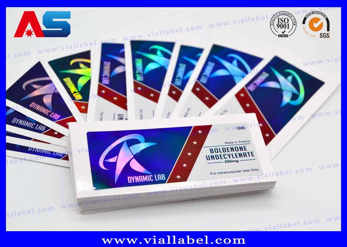 Custom Hologram 10ml Vial Labels For Anabolic Steroids 10ml Glass Bottles