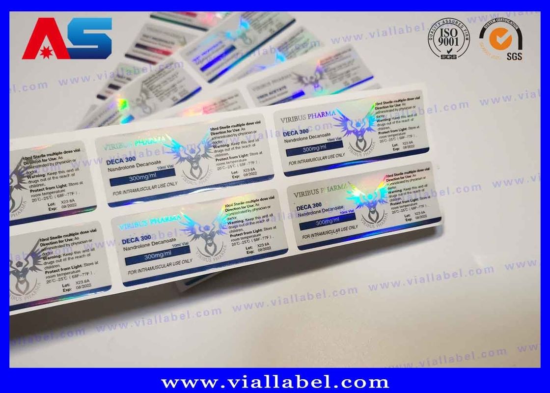 Steroid Vial Labels Of 10ml Glass Vials , Custom Steroid Sticker Printing