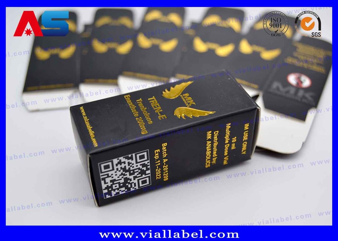 MK Pharmaceutical 10ml Bottle Boxes With Gold Foil Embossed Logo boxes for small vials