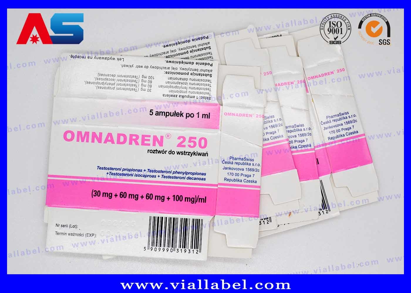 Metallic Blue Printed Pharmaceutical Packaging Box For 1ml Ampoules ...