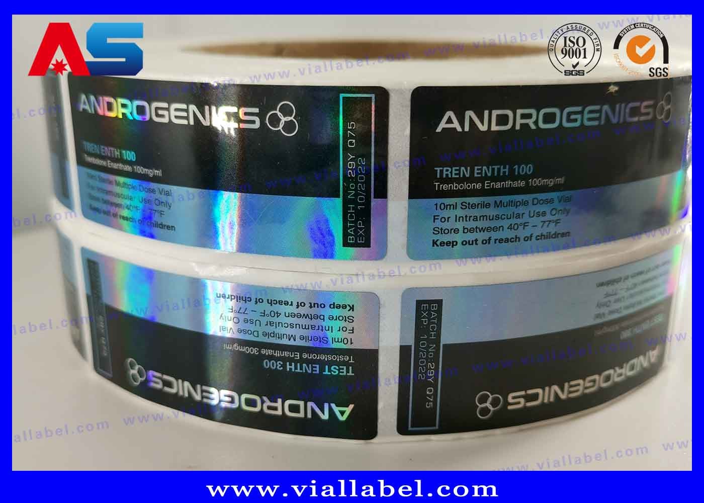 Glossy Varnishing PET Injectable Peptide Bottle Labels