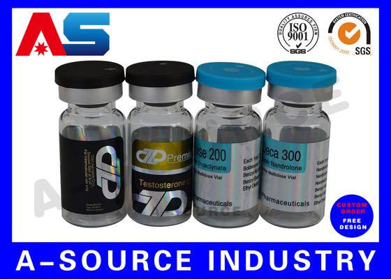 Holographic 10ml Vial Labels Injectable Peptide Prescription Vial Label Printing 4C Full Color 60 x 25 mm