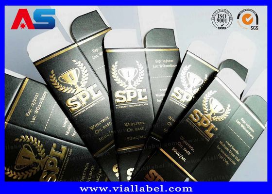 Winstrol Tablets Paper Square Box Printing Stamping Goid Foil Embossed / custom Medicine Pill Box